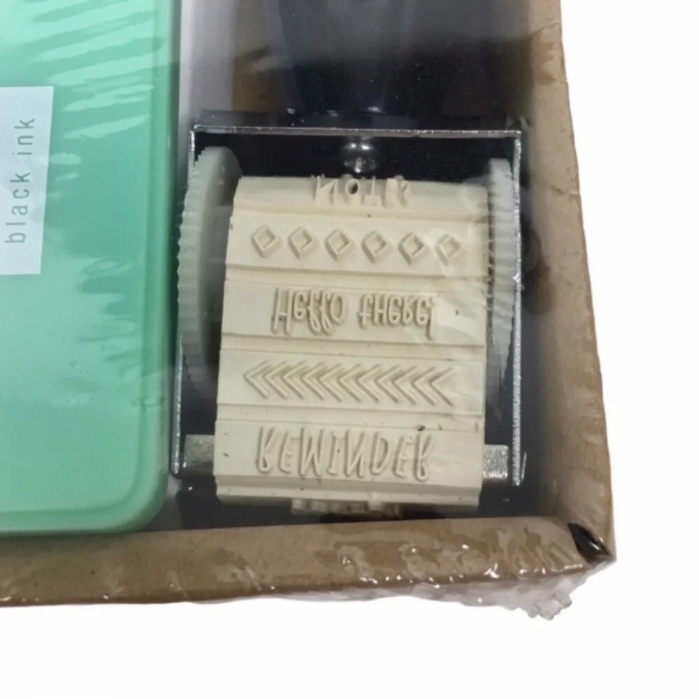 Phrase Roller Stamp Ink Pad Set Made with Love Scrapbooking Planner Accessories